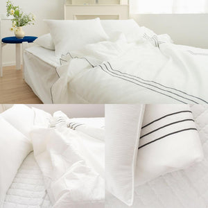 Saesom Flua Snow Comforter Set Double Cool Quilt Bedspread White