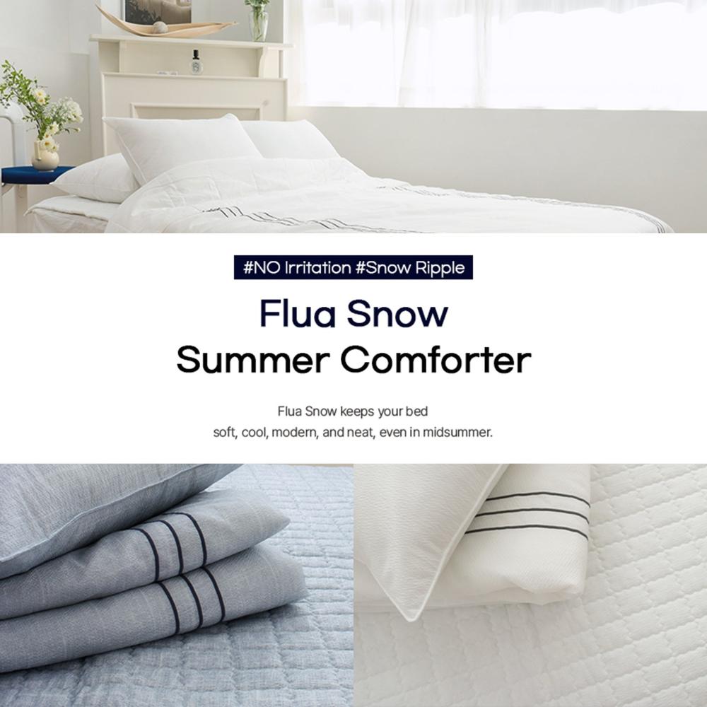 Saesom Flua Snow Comforter Set Double Cool Quilt Bedspread White