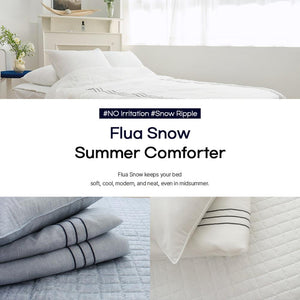 Saesom Flua Snow Comforter Set Double Cool Quilt Bedspread White