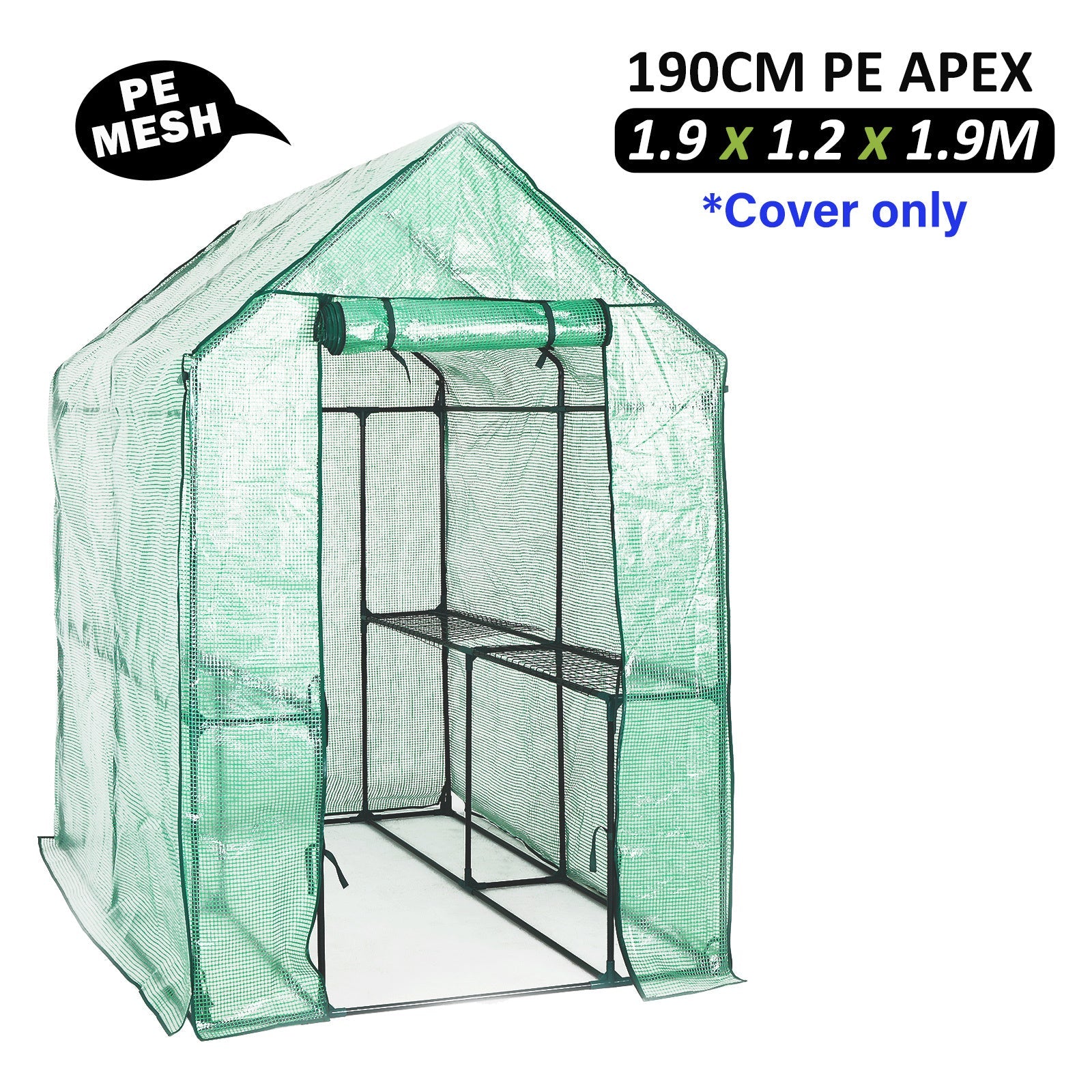 Garden Greenhouse Shed Pe Cover Only 190Cm Apex