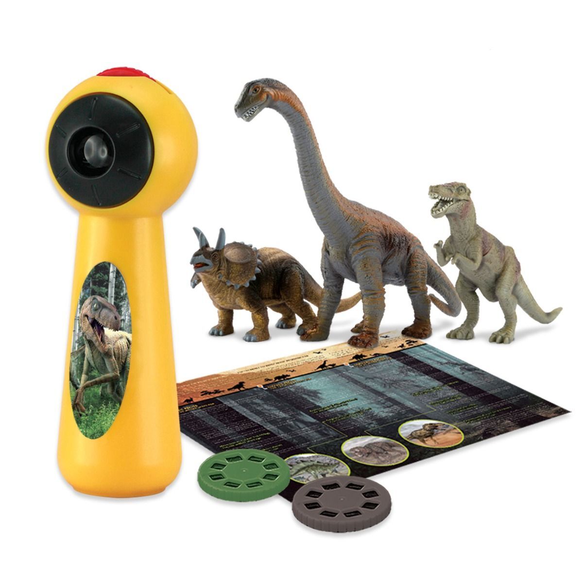 Dinosaur Projector And 3 Toy Figures Play Set Kids Stem Learning