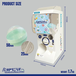 Gachapon Capsule Toy Vending Machine Lite Mini Collectible Dispenser Stackable White