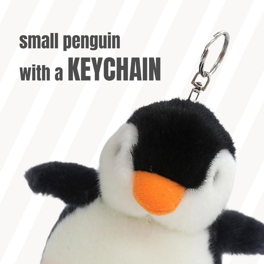 2X Plush Penguin Keychain Or Doll With Sound Activation Black