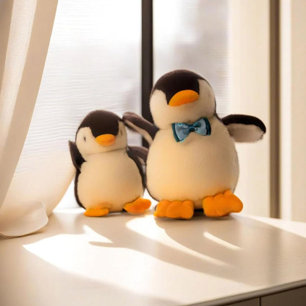 2X Plush Penguin Keychain Or Doll With Sound Activation Black