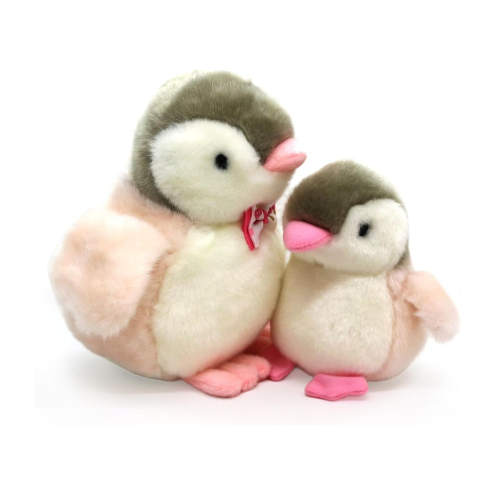 2X Plush Penguin Keychain Or Doll With Sound Activation Pink