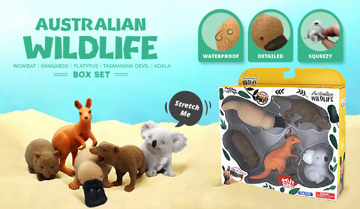 Stretchy Squishy Australian Wildlife Gift Set Sensory Stimulation Animal Toys