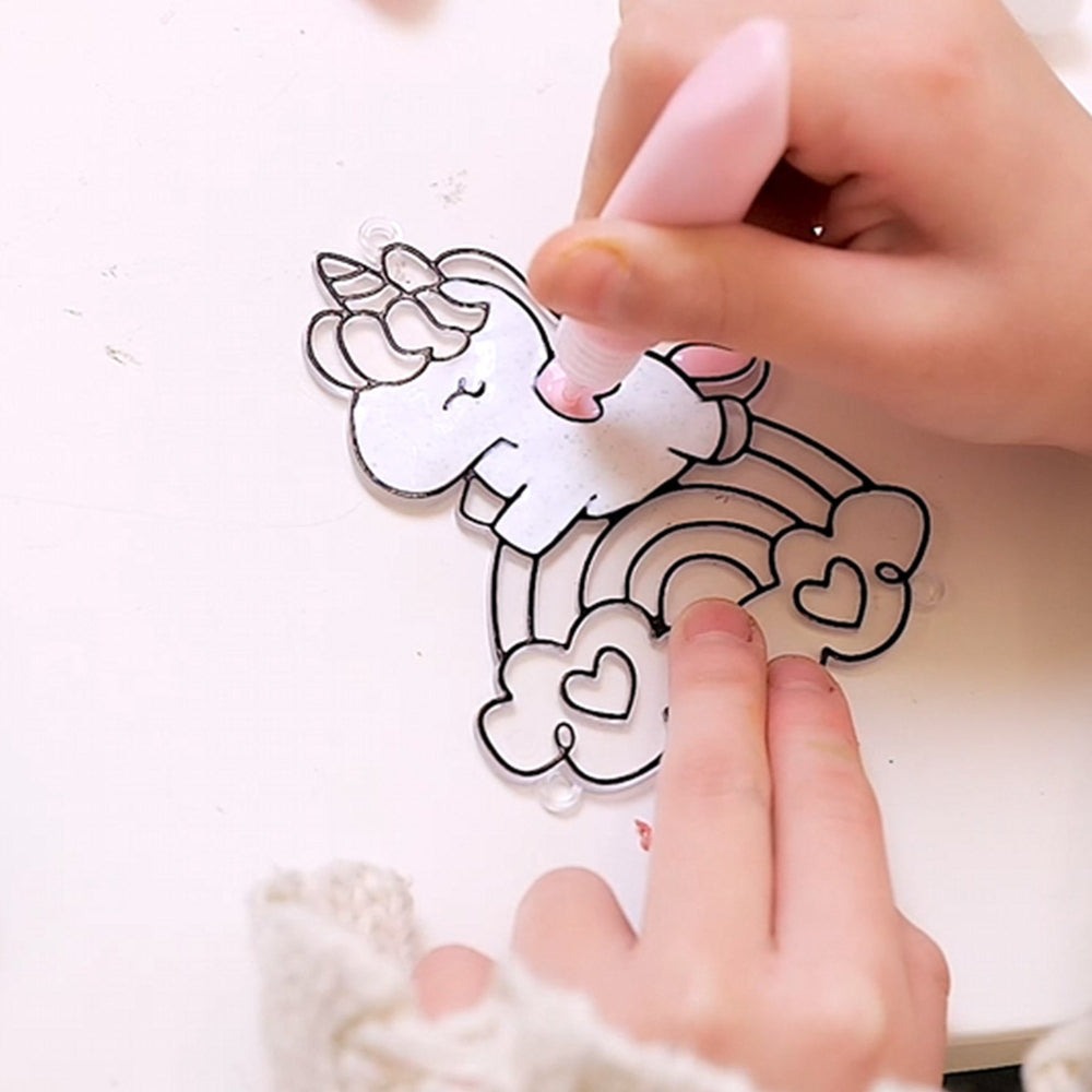 Sparkly Ornament Suncatcher Diy For Kids Art Craft Colouring Paintingset