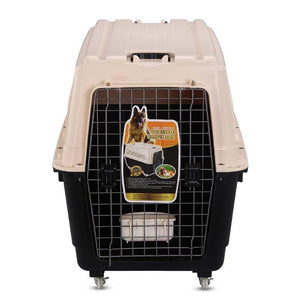 Yes4pets Xxxl Plastic Pet Dog Carrier Transport Cat Cage With Wheels Tray & Bowl