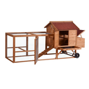 Yes4pets 248 Cm Xl Chicken Coop Rabbit Hutch Ferret Hen Guinea Pig House With Wheels