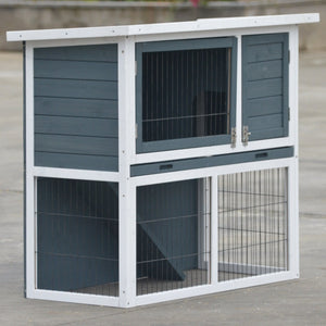 Yes4pets L Double Storey Rabbit Hutch Guinea Pig Cage Ferret W Pull Out Tray