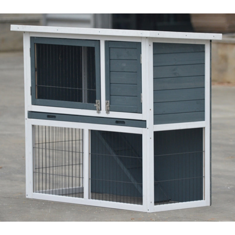 Yes4pets L Double Storey Rabbit Hutch Guinea Pig Cage Ferret W Pull Out Tray