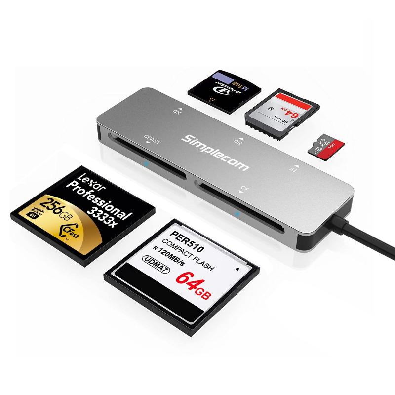 Simplecom Cr407 5 Slot Superspeed Usb 3.0 And To Cfast/Cf/Xd/Sd/Microsd Card Reader