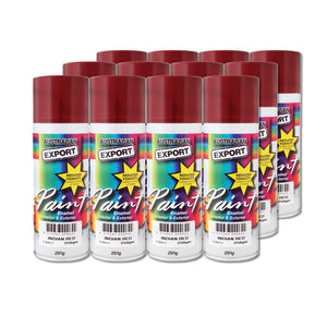 Australian Export 12Pk 250Gm Aerosol Spray Paint Cans [Colour: Indian Red]