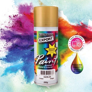 Australian Export 12Pk 250Gm Aerosol Spray Paint Cans [Colour: Gold]