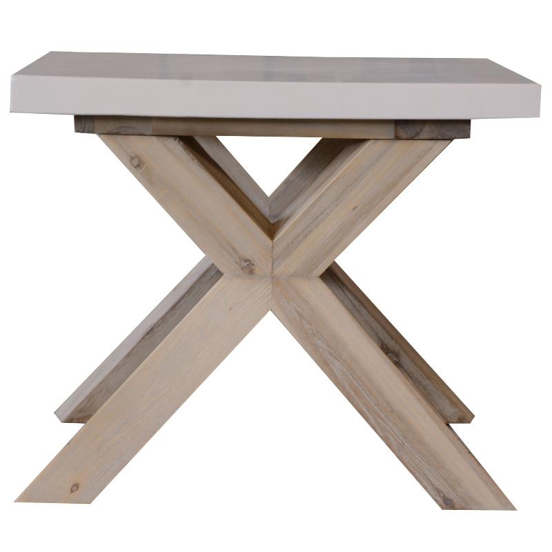 Divano Stony 60Cm Square Lamp Table With Concrete Top White