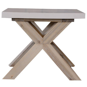 Divano Stony 60Cm Square Lamp Table With Concrete Top White