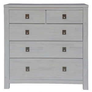 Divano Myer Tallboy 5 Chest Of Drawers Storage Cabinet White Wash