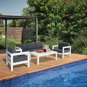 Outie 3 Seater Outdoor Sofa Lounge Aluminium Frame White