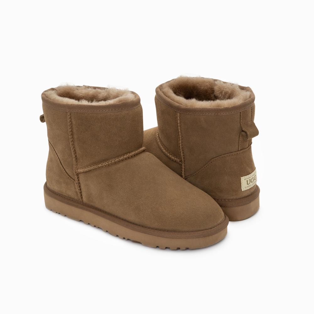 House Of Dasein Ugg Boots Genuine Australian Sheepskin Unisex Mini Classic Suede Olive Eu37