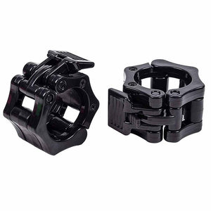 2Pcs 2In / 50Mm Olympic Dumbbell Clamps Barbell Collars Clips Plates Black