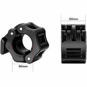 2Pcs 2In / 50Mm Olympic Dumbbell Clamps Barbell Collars Clips Plates Black