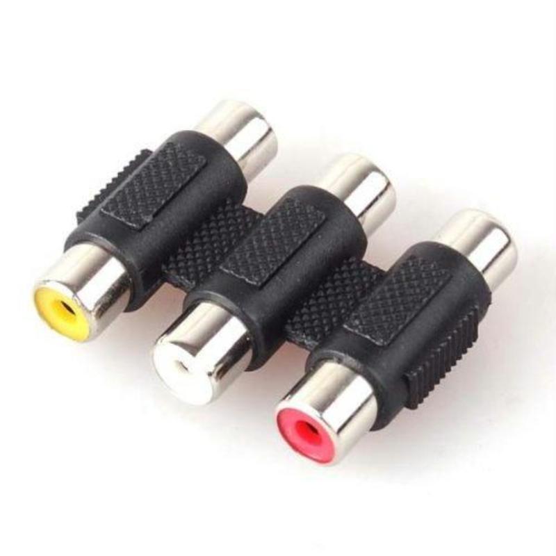 3 Rca Av Audio Video Coupler Female To Adapter Joiner Connector