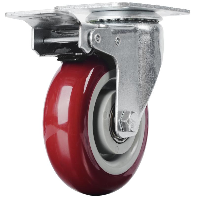 4 Inch Heavy Duty Casters Lockable Wheel Swivel Castor With Brakes For Furniture And Workbench Cart