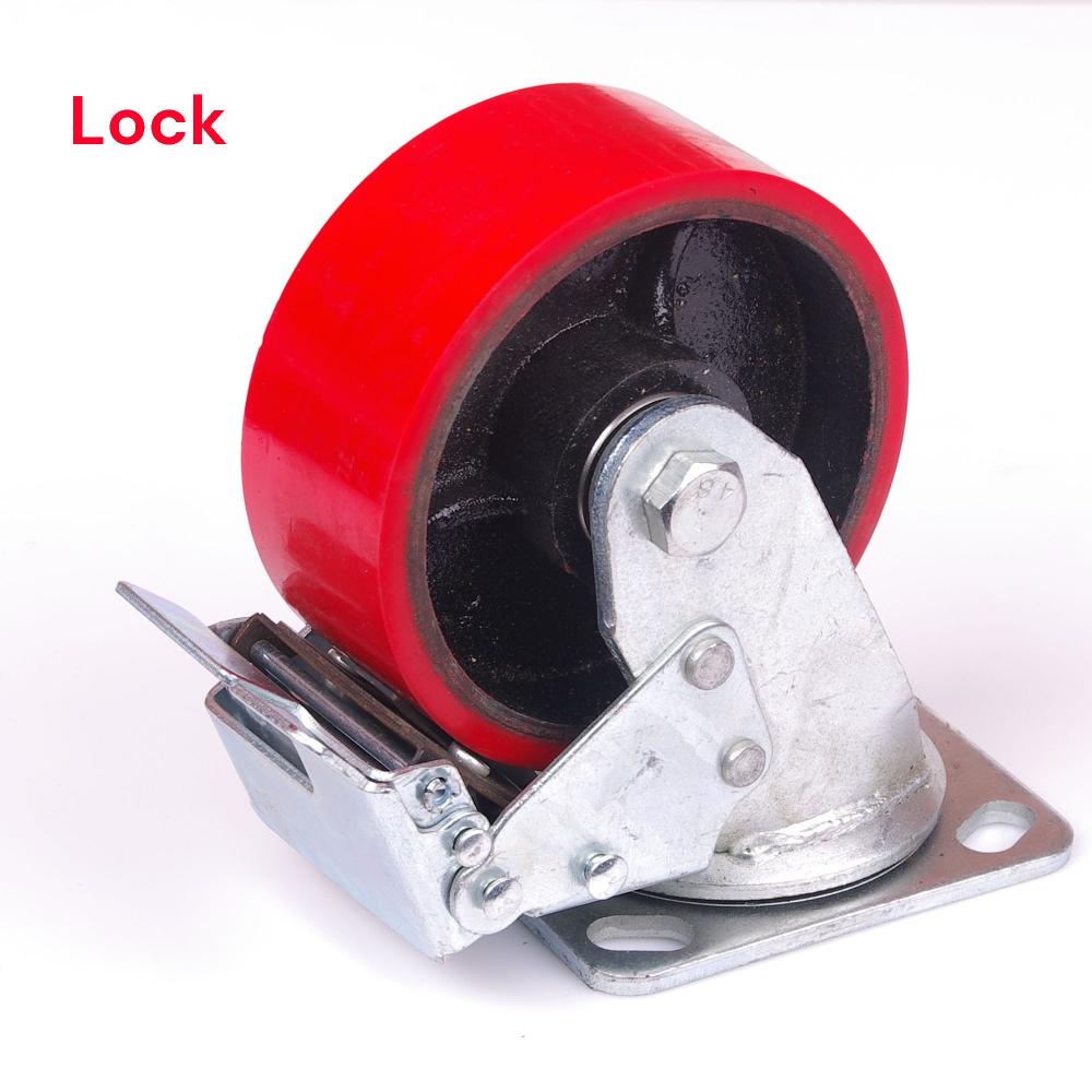 4X 6 Inch Industrial 2400Kg Swivel Brake Locking Caster Castor Wheels Casters 2X Fixed Furniture Workbench