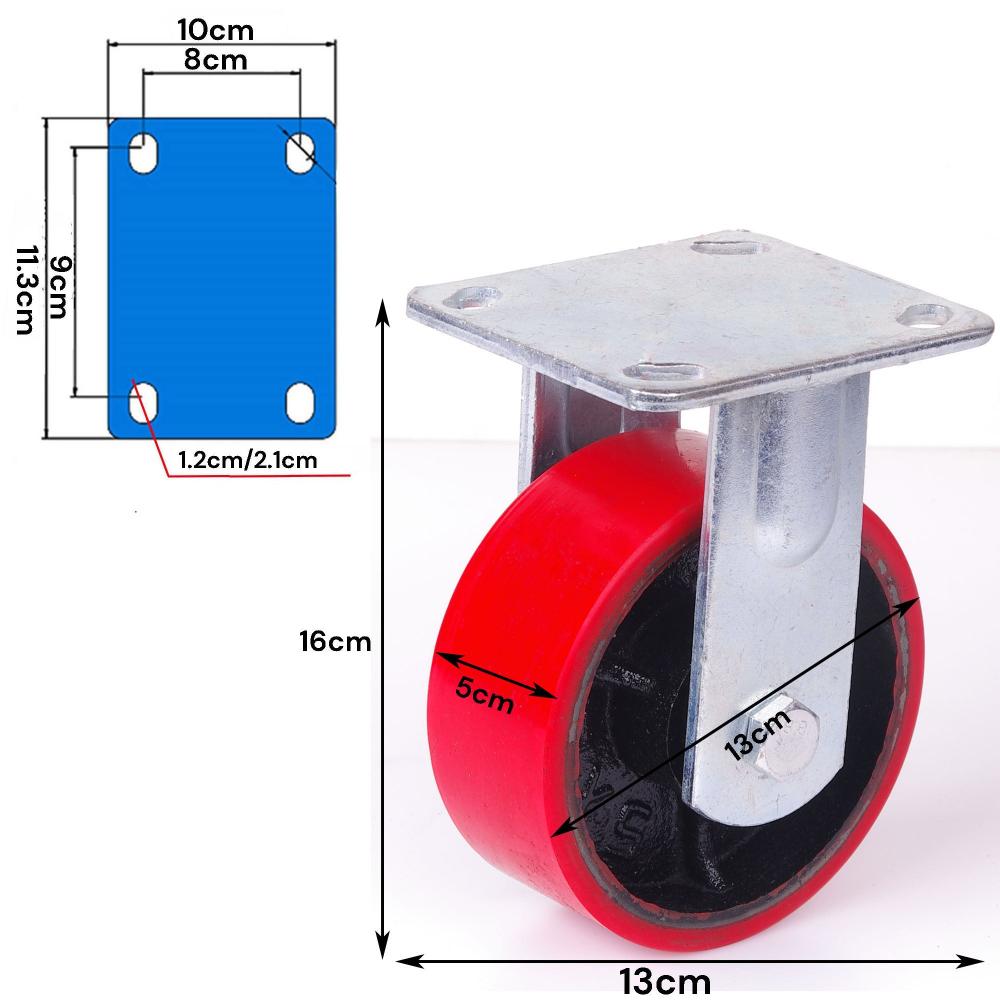 5 Inch Industrial 500Kg Caster Wheels Fixed Casters Castor Cart Furniture Workbench