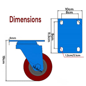 6 Inch Industrial Caster Wheels Swivel With Brake Locking Casters Castor Cart Furniture Workbench