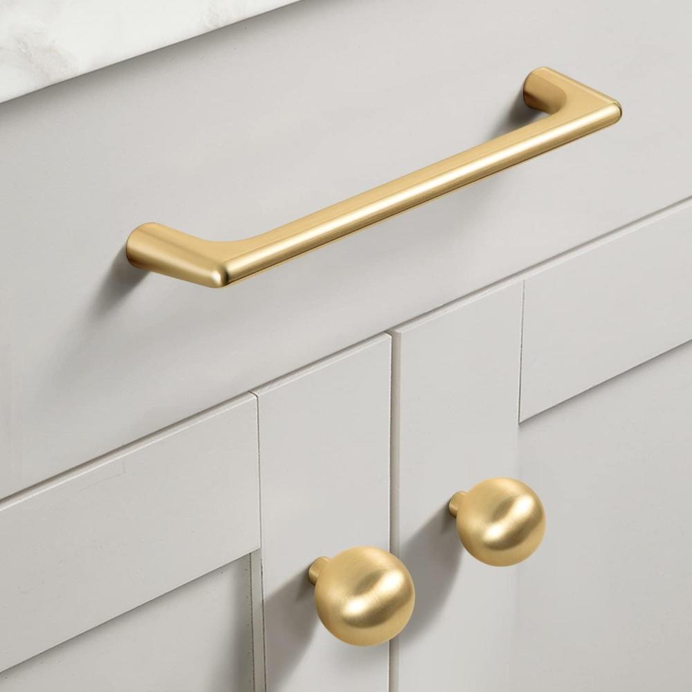 Gold Zinc Kitchen Cabinet Handles Drawer Bar Pull 128Mm