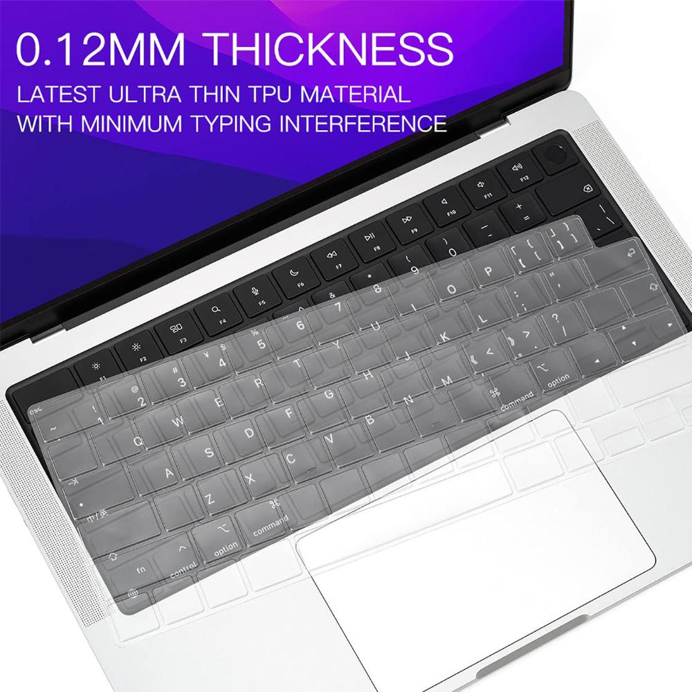 Keyboard Cover Skin For Macbook Air Pro 13 13.6 14 15.3 16 A2442 A2779 A2485 A2780 A2681 A2941 M1 M2 2021 To 2023 Clear