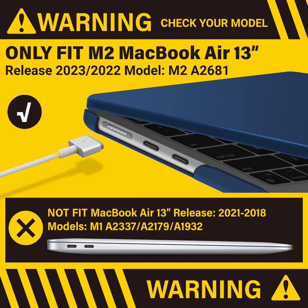 Suitable For 2023 2022 Macbook Air 13 Inch Case M2 Model A2681 Hard Shell Keyboard Cover Blue