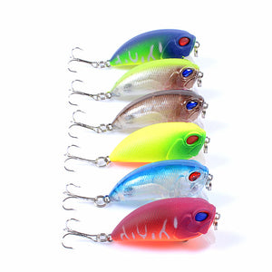 6X Popper Crank 5.1Cm Fishing Lure Lures Surface Tackle Fresh Saltwater