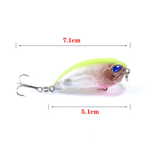 6X Popper Crank 5.1Cm Fishing Lure Lures Surface Tackle Fresh Saltwater