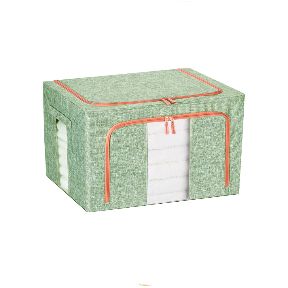 24L Cloth Storage Box Closet Organizer Bags Clothes Wardrobe Idea Green