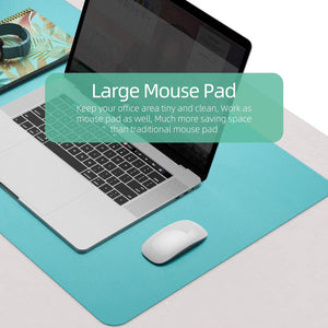 Green 120Cm*60Cm Dual Side Office Desk Pad Waterproof Pu Leather Computer Mouse