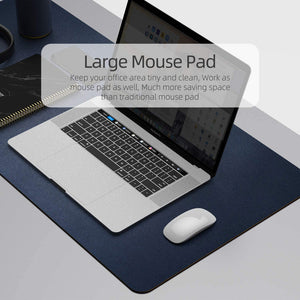 Dark Blue 120Cm*60Cm Dual Side Office Desk Pad Waterproof Pu Leather Computer Mouse