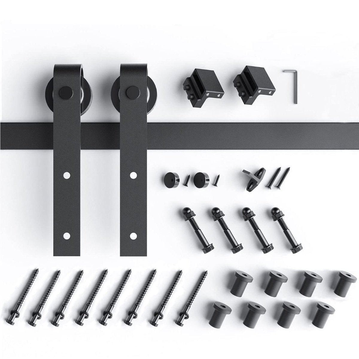 3M Heavy Duty Sliding Barn Single Door Hardware Kit Damper Track Rail Roller System