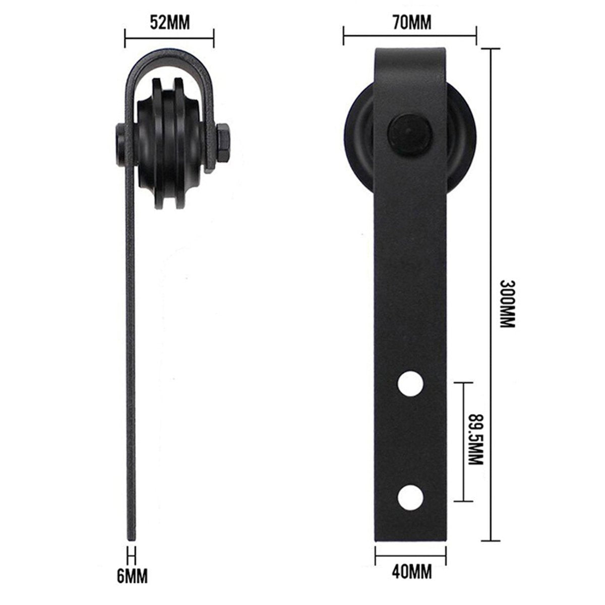3M Heavy Duty Sliding Barn Single Door Hardware Kit Damper Track Rail Roller System