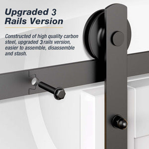 3M Heavy Duty Sliding Barn Single Door Hardware Kit Damper Track Rail Roller System