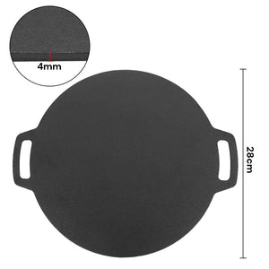 28Cm Seasoned Cast Iron Induction Crepes Pan Baking Pancake Tool Pizza Bakeware