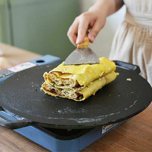 28Cm Seasoned Cast Iron Induction Crepes Pan Baking Pancake Tool Pizza Bakeware