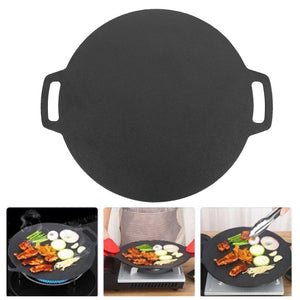 28Cm Seasoned Cast Iron Induction Crepes Pan Baking Pancake Tool Pizza Bakeware