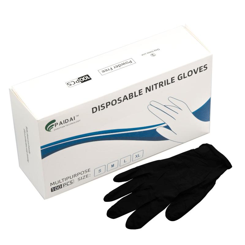 100X Nitrile Black Industrial Mechanic Tattoo Food Disposable Gloves Medium