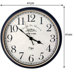 Wall Clock Large 41Cm Silent Home Decor Retro For Living Room Kitchen Office