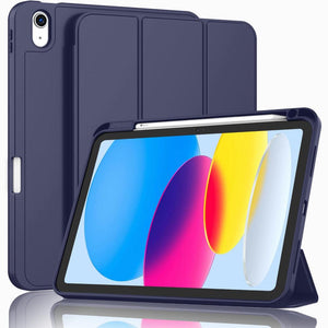 Ipad 10Th Case 10.9 Inch 2022 With Pencil Holder Smart Soft Tpu Auto Wake Sleep Black