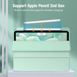 Ipad 10Th Case 10.9 Inch 2022 With Pencil Holder Smart Clear Soft Tpu Auto Wake Sleep Green