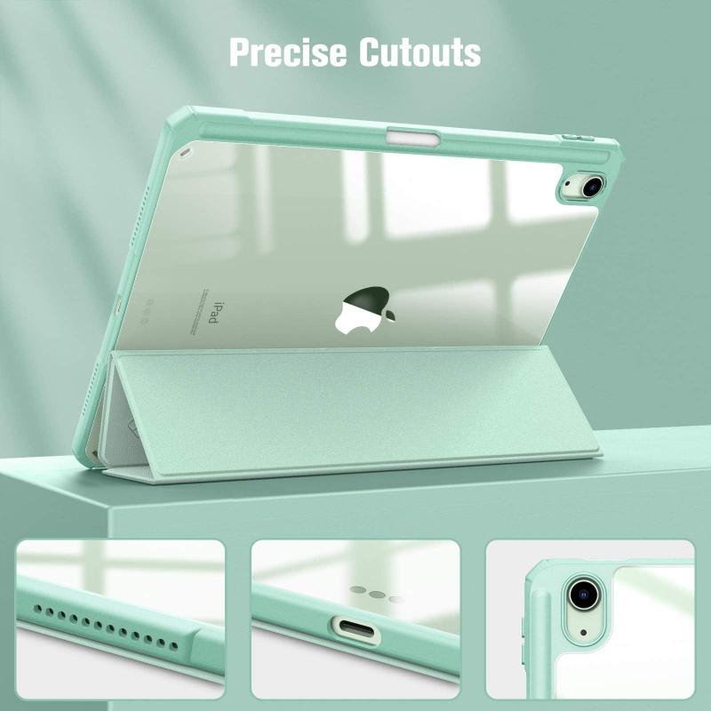 Ipad 10Th Case 10.9 Inch 2022 With Pencil Holder Smart Clear Soft Tpu Auto Wake Sleep Green