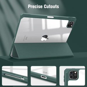 Ipad Pro 11 Inch 2020 2022 Soft Tpu Smart Premium Case Auto Sleep Wake Stand Clear Cover Pencil Holder